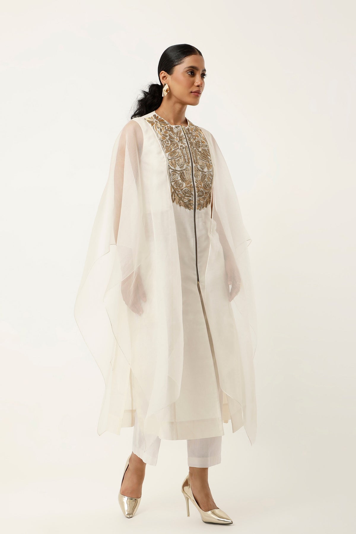 Ivory Cape Kurta Set