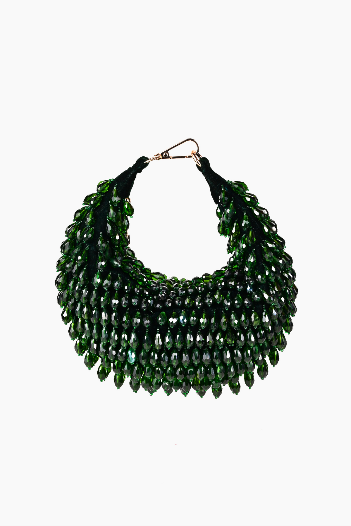 Ophelia Green Embellished Hobo Bag