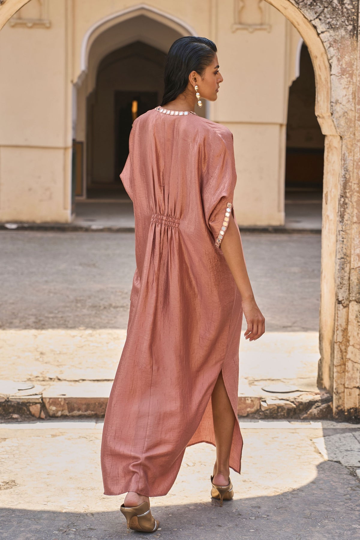 Rust Mirrorwork Kaftan