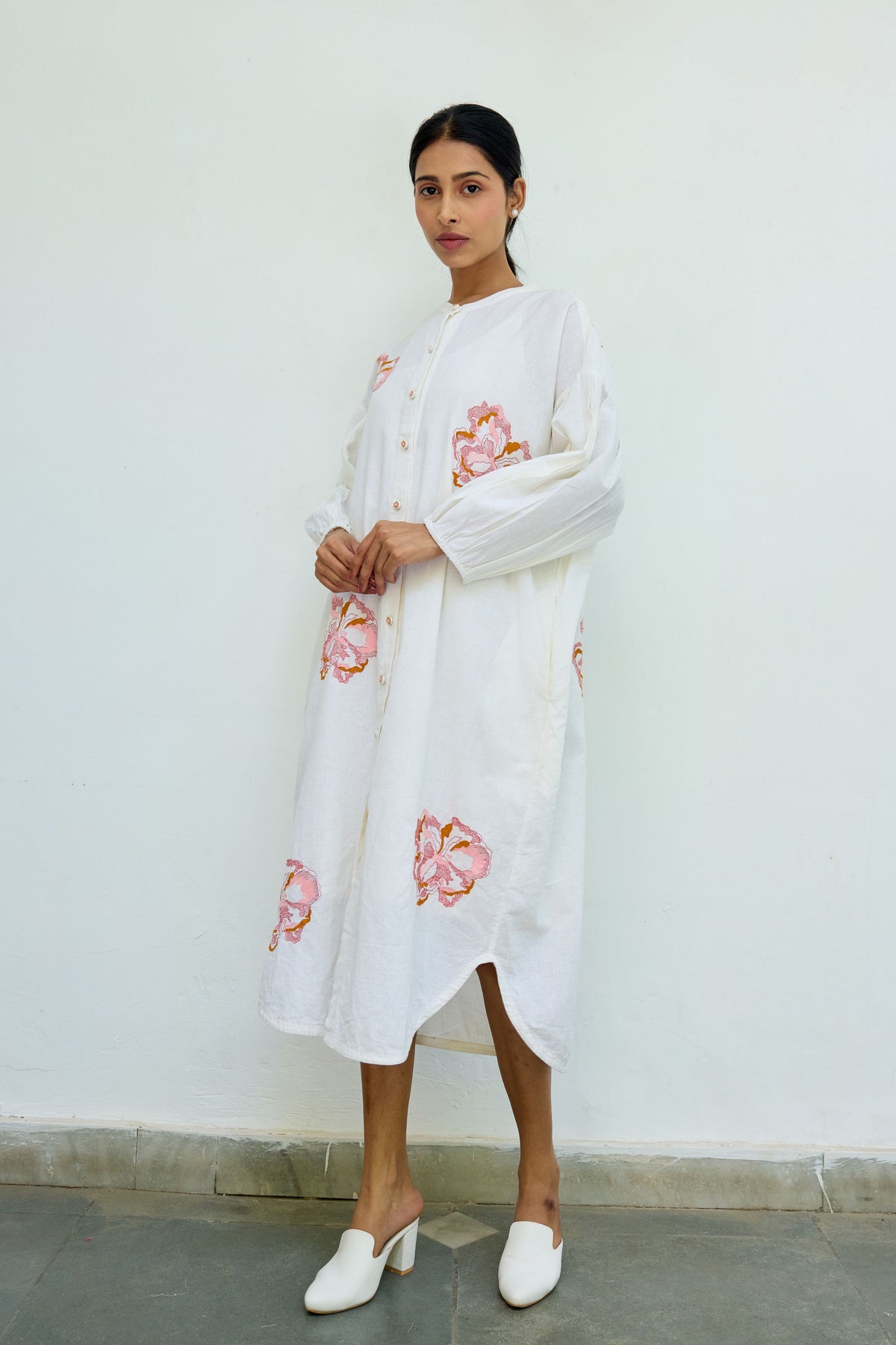 Embroidered White Cotton Tunic