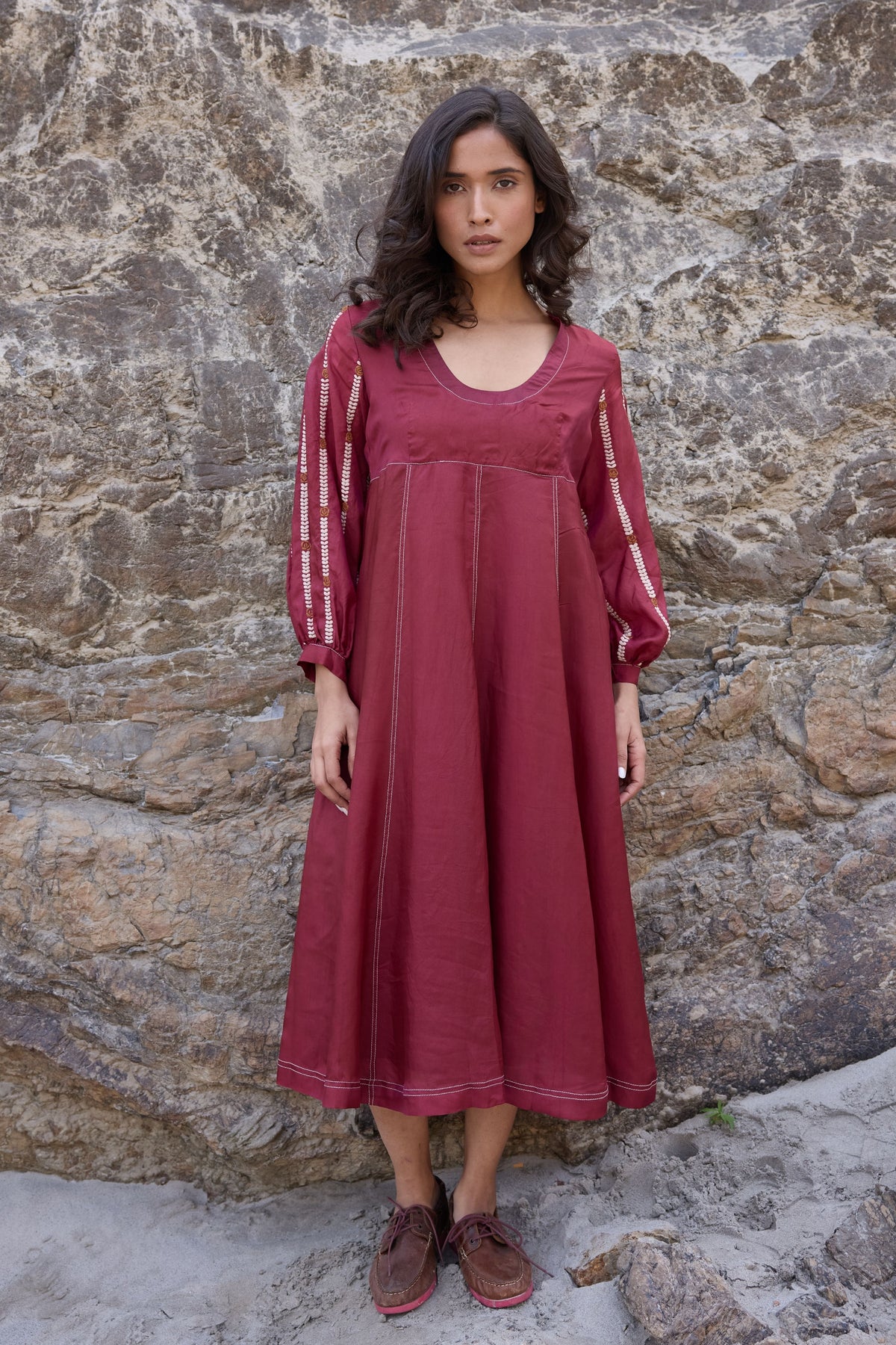 Burgundy Midi Dress