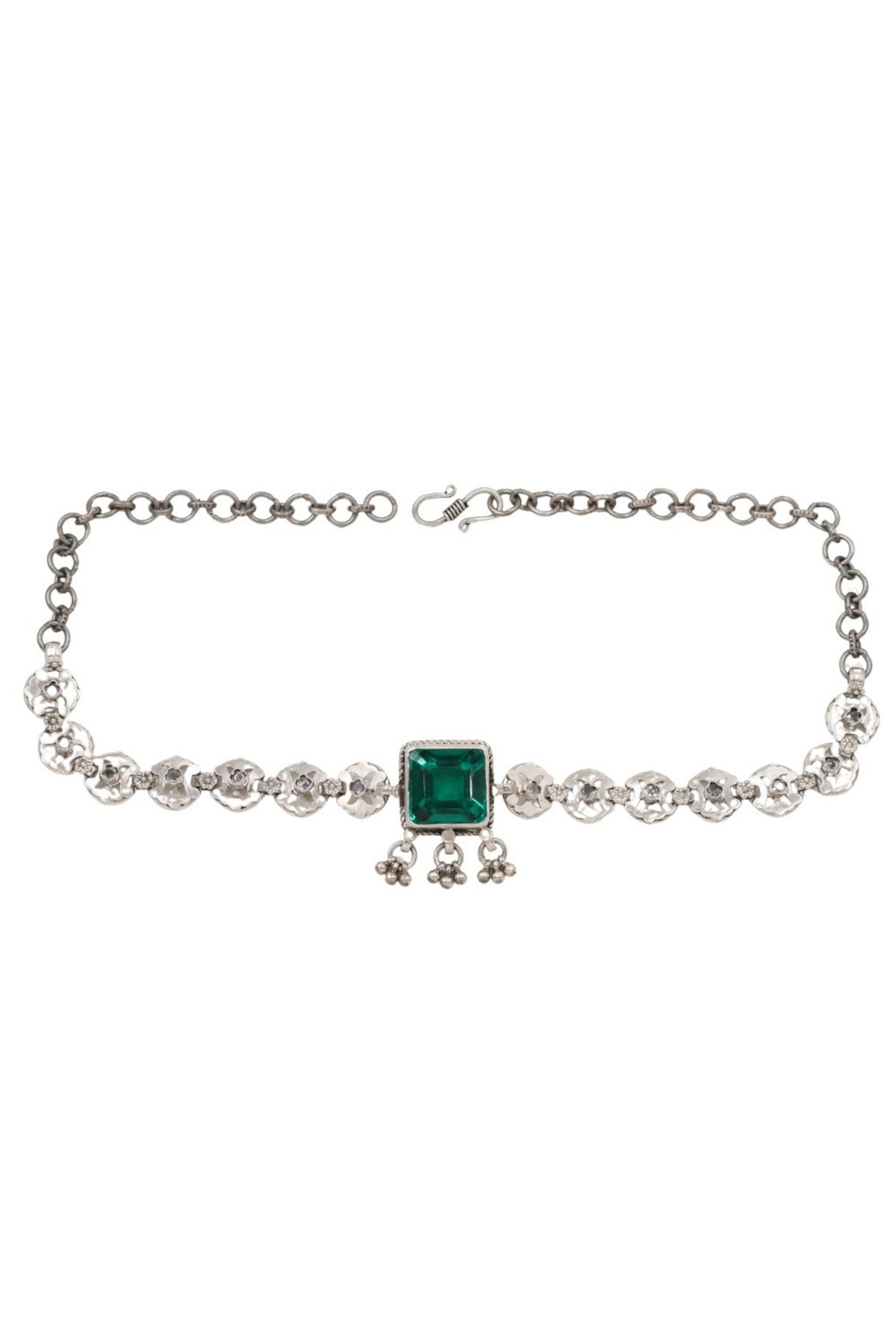 Emerald Majesty Silver Necklace