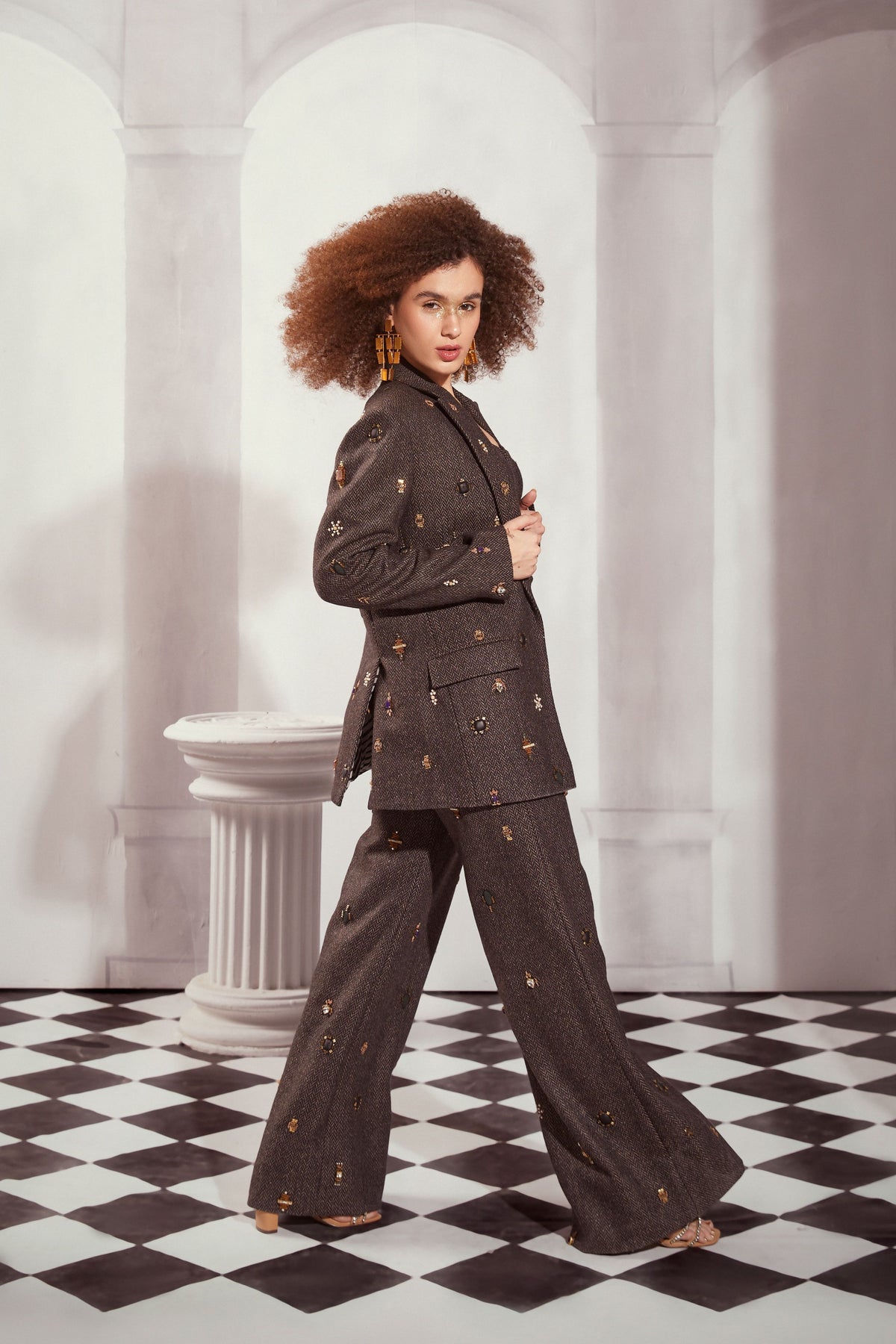 Jewelled 3 Pc Pantsuit Set