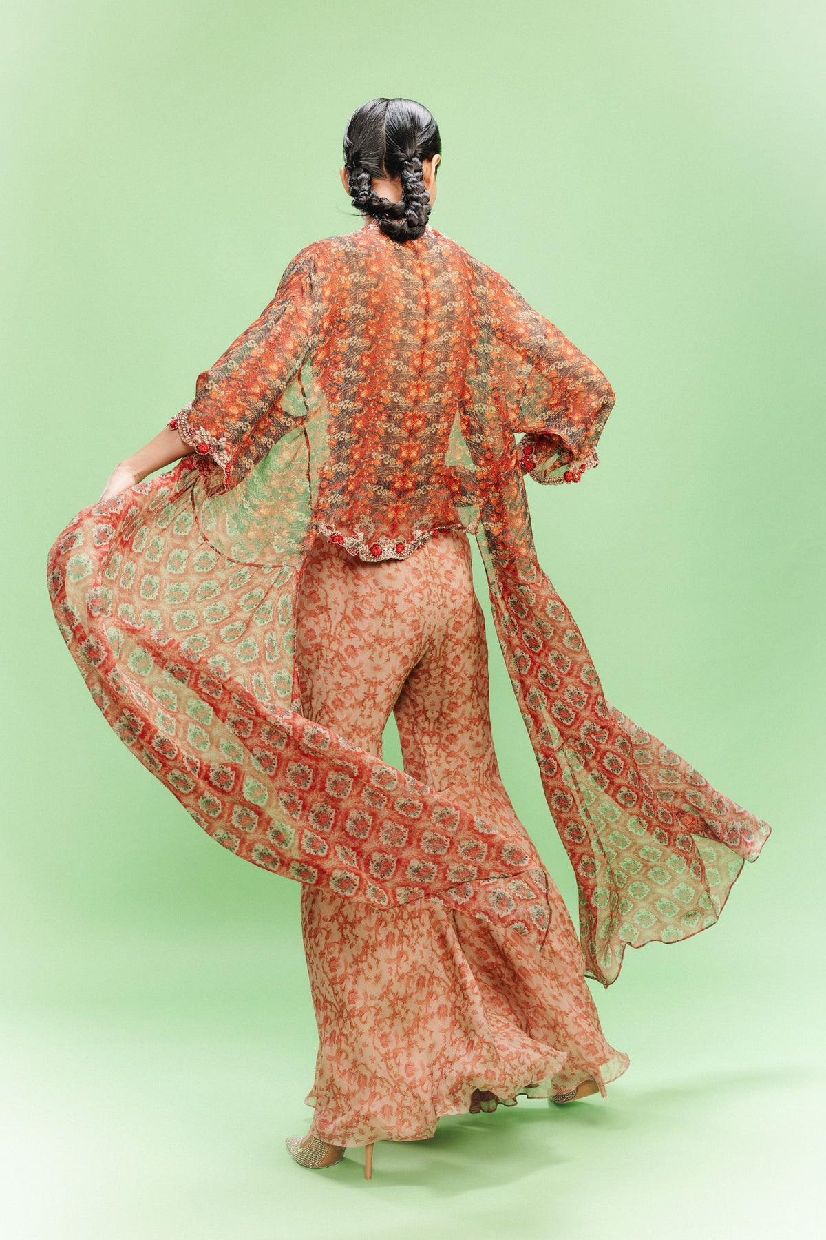 Mellow Poetry Orange Sharara Set