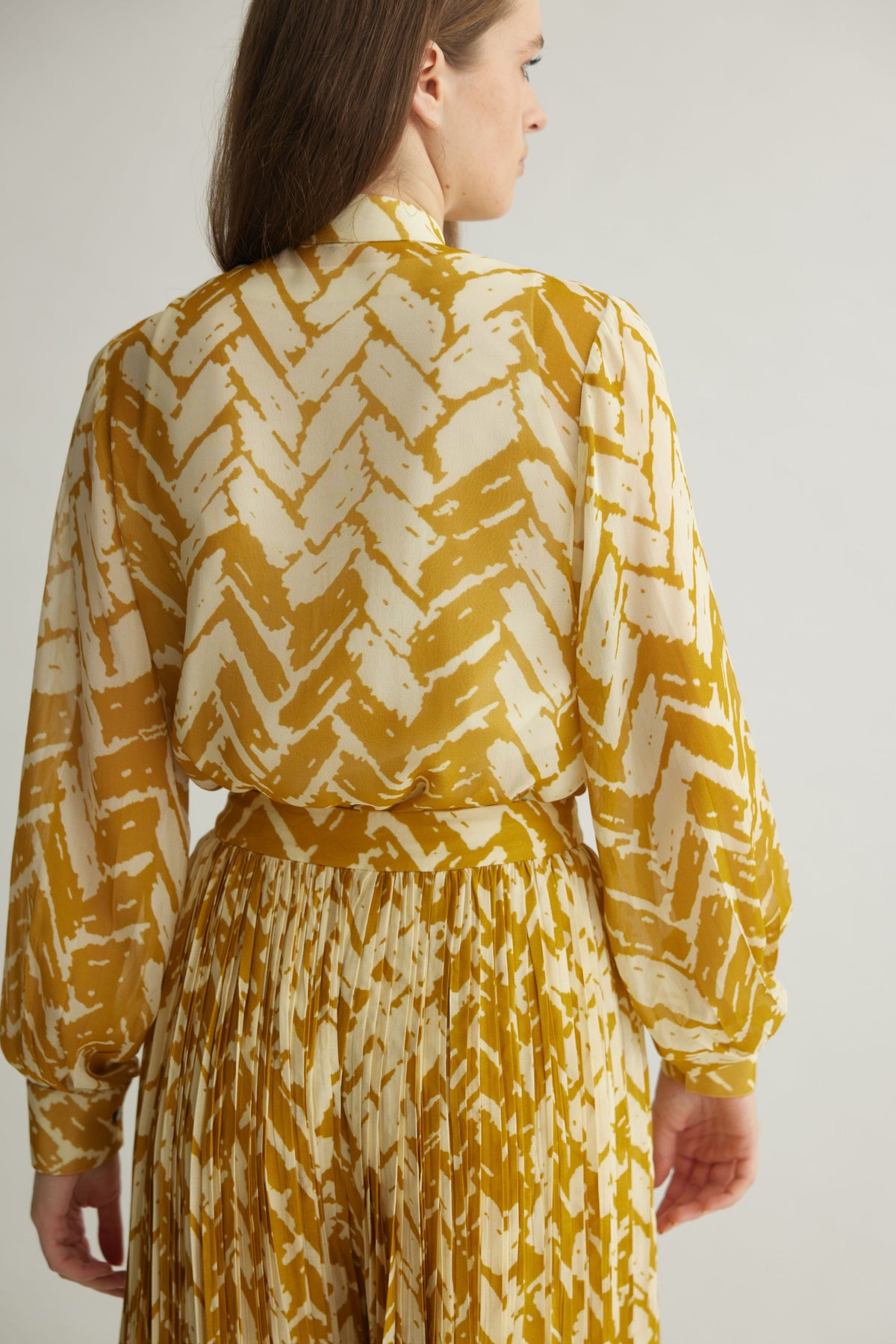 Mustard Chevron Frill Shirt