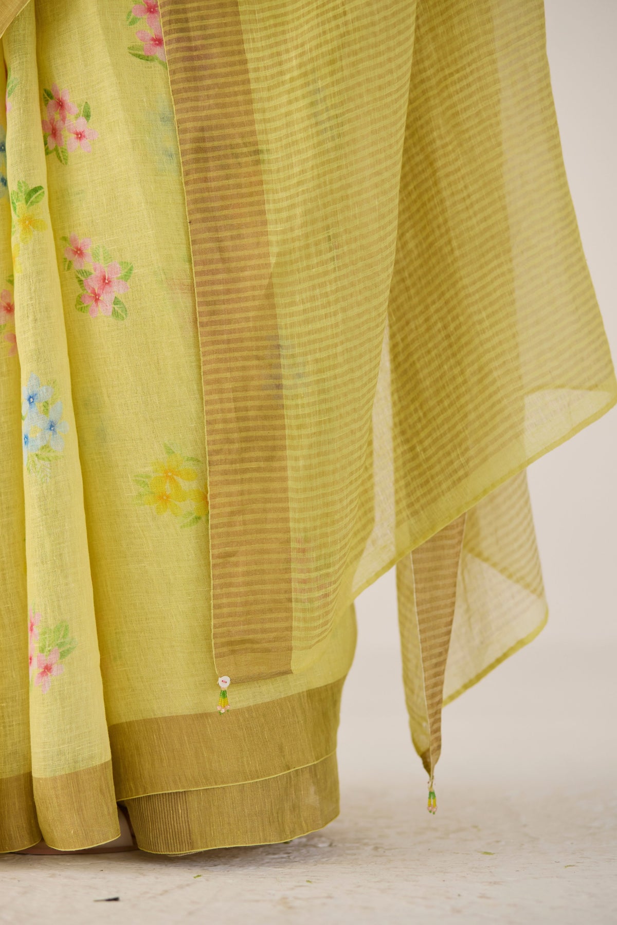 Periwinkle Yellow Sari