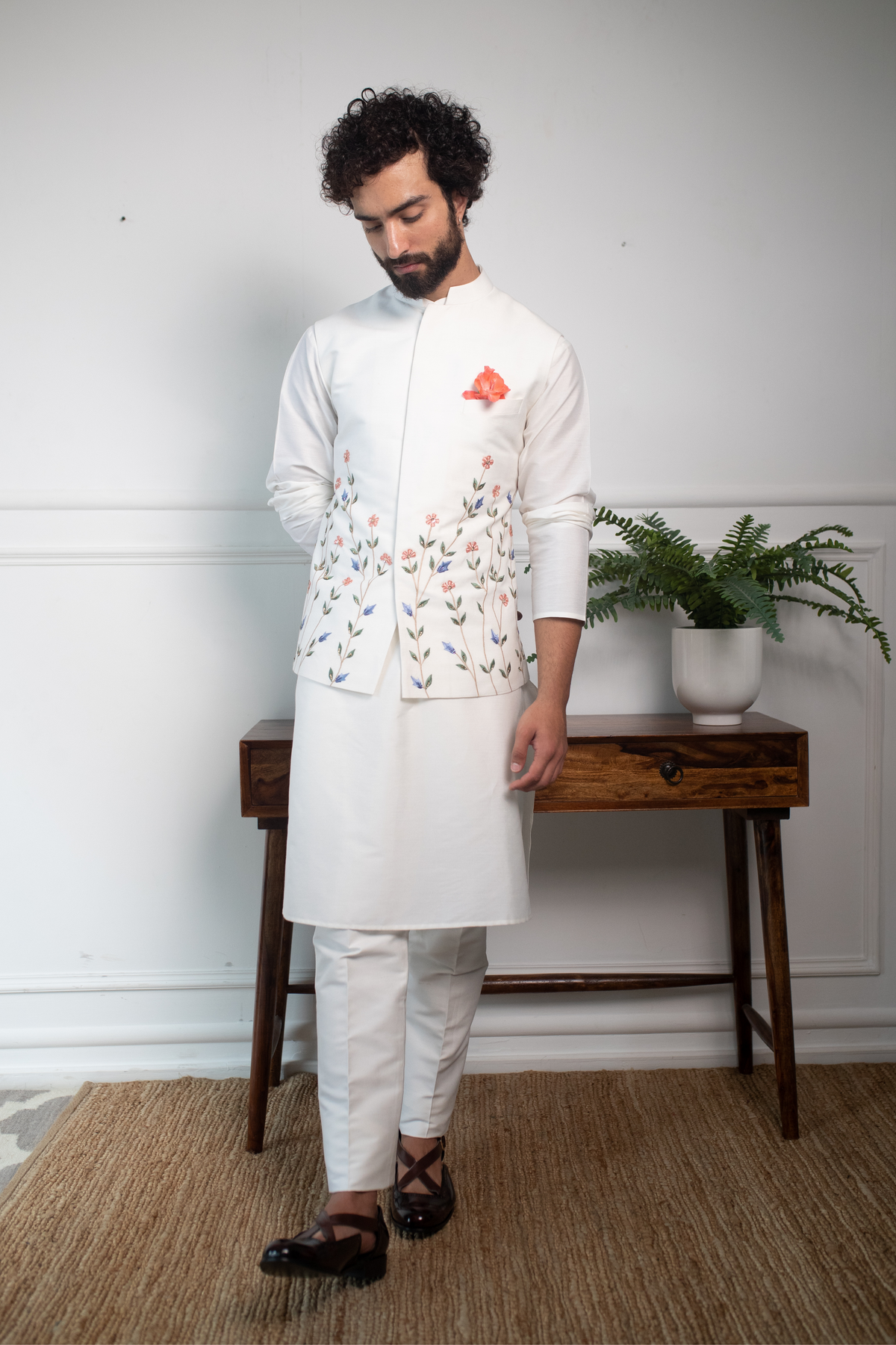 Vivid Floral Nehru Jacket Set