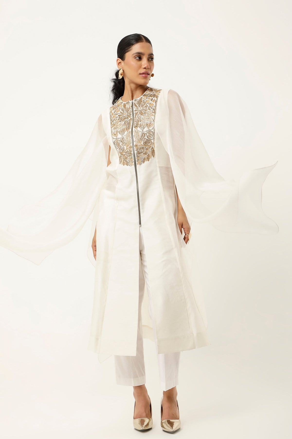 Ivory Cape Kurta Set