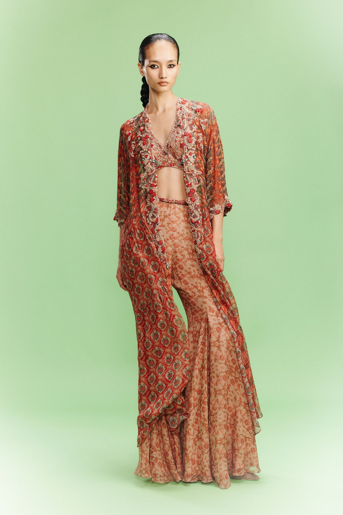 Mellow Poetry Orange Sharara Set