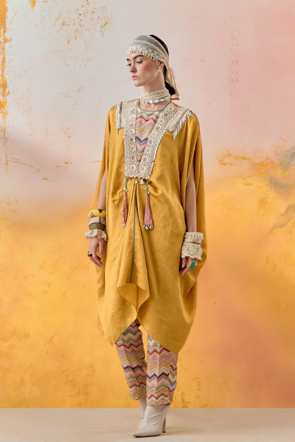 Yellow Topaz Ritu Kaftan Tunic Set