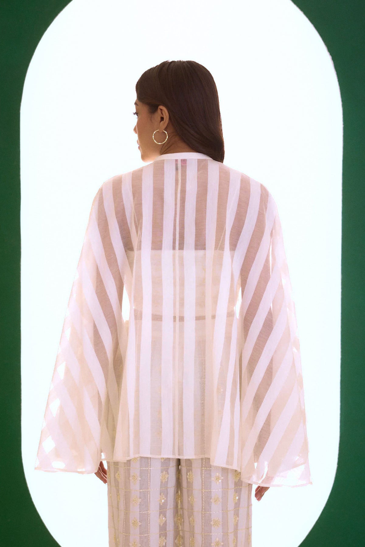 Off White Embroidered Romantic Cape