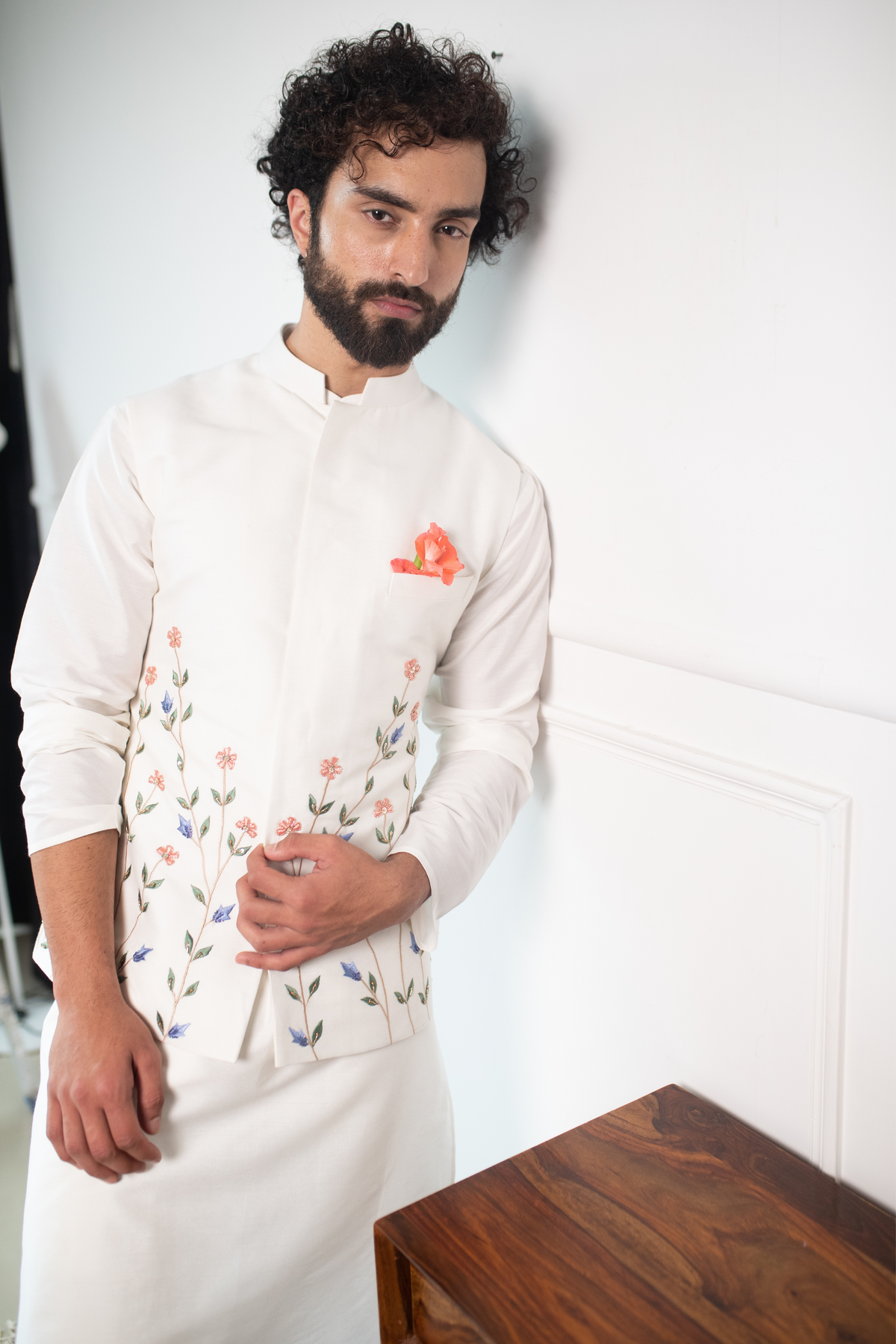 Vivid Floral Nehru Jacket Set