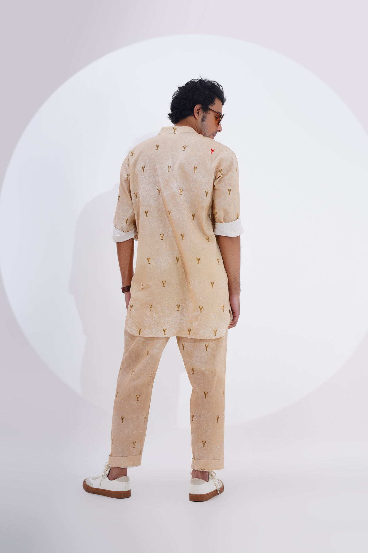 Beige Lobster Printed Kurta Set