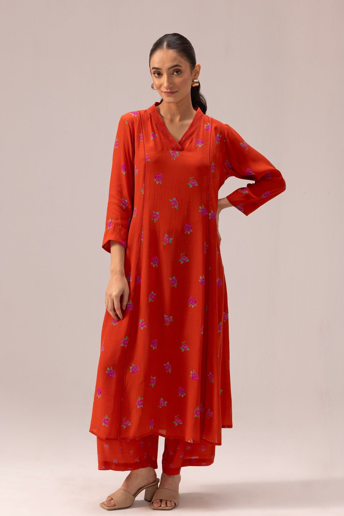 Thea Orange Kurta  Set