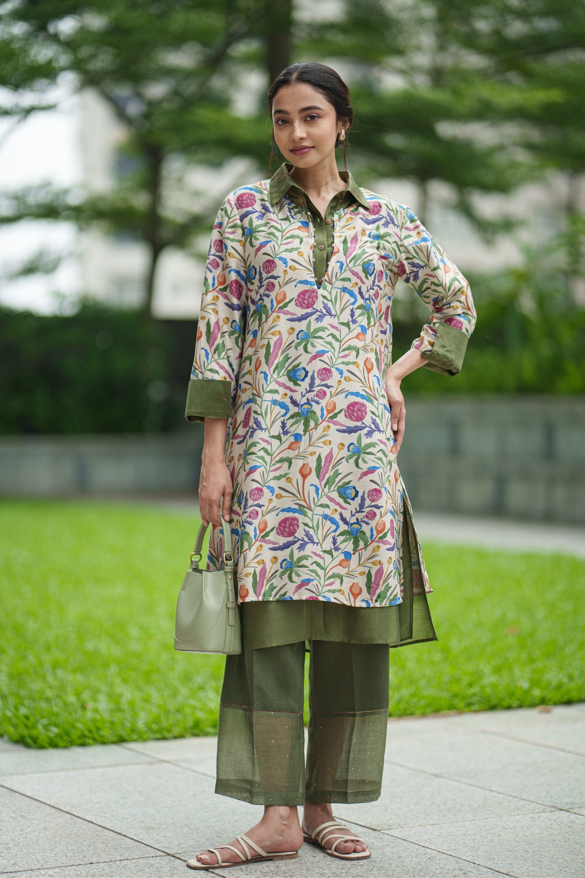 Dahlia Olive Kurta Set