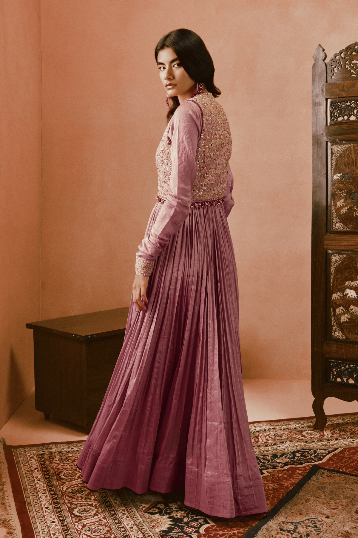 Lilac Koti Anarkali Set