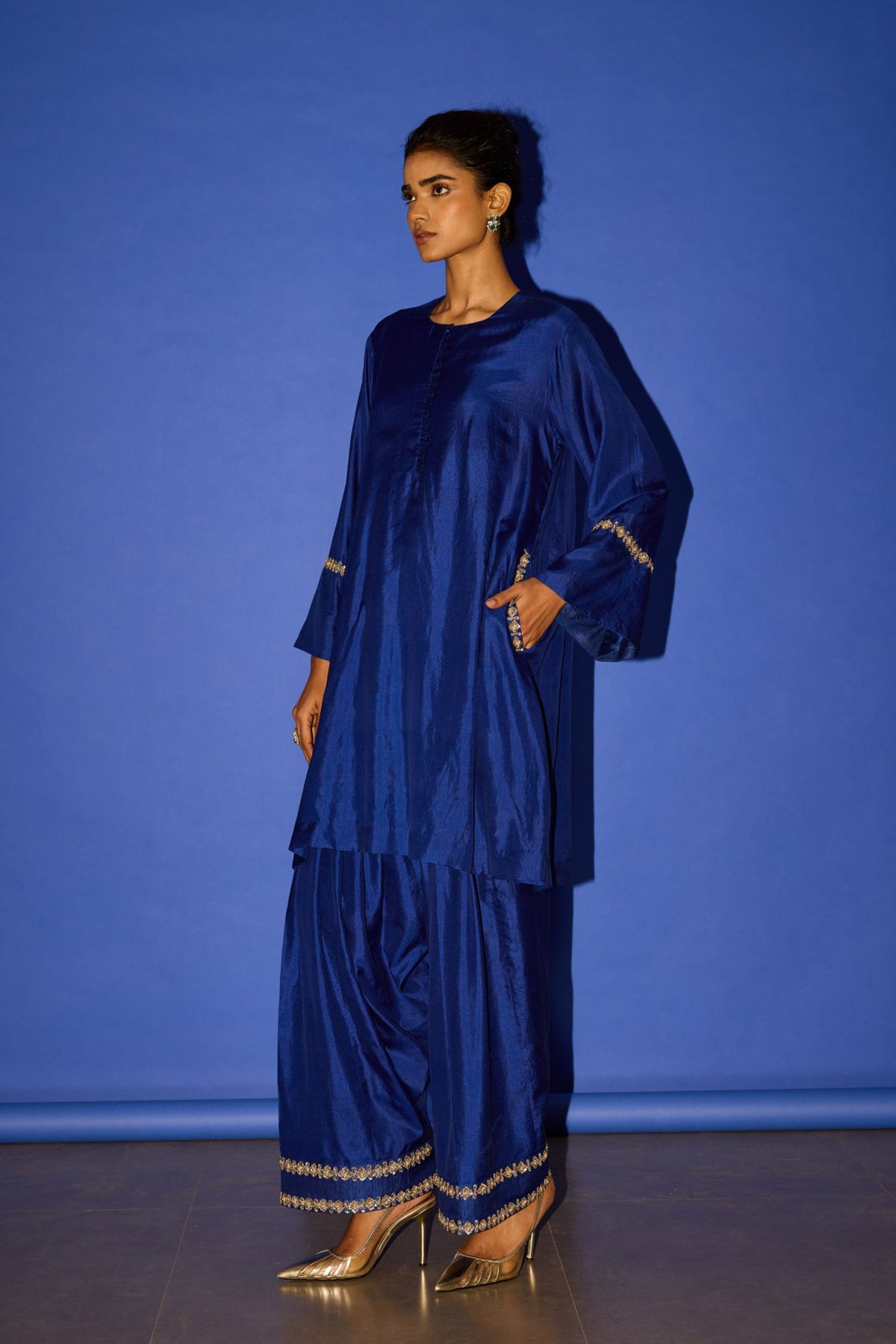 Blue Zardosi Kurta Set