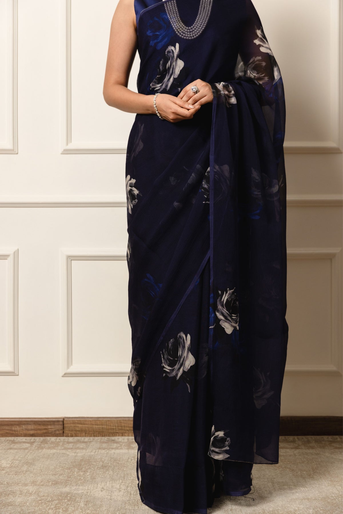 Regime Printed French Chiffon Saree