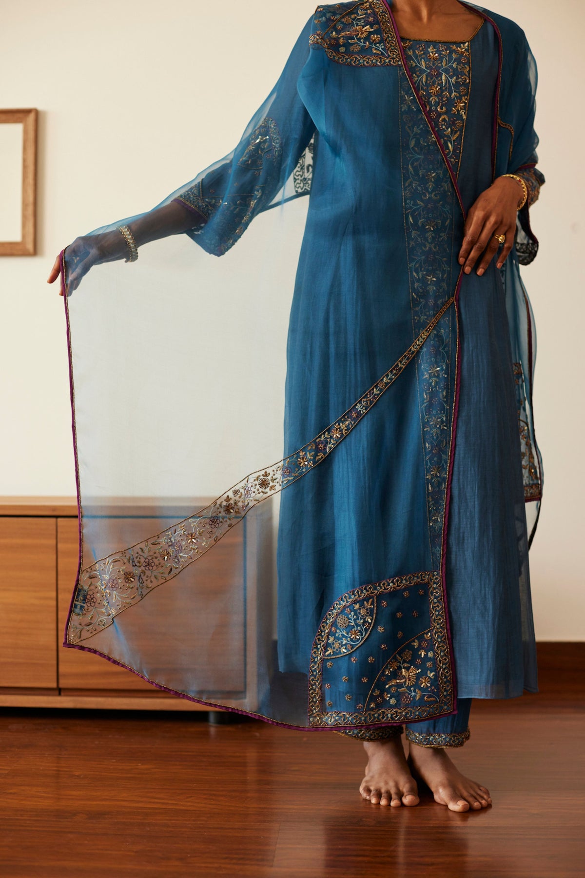 Blue Adree Kurta Set