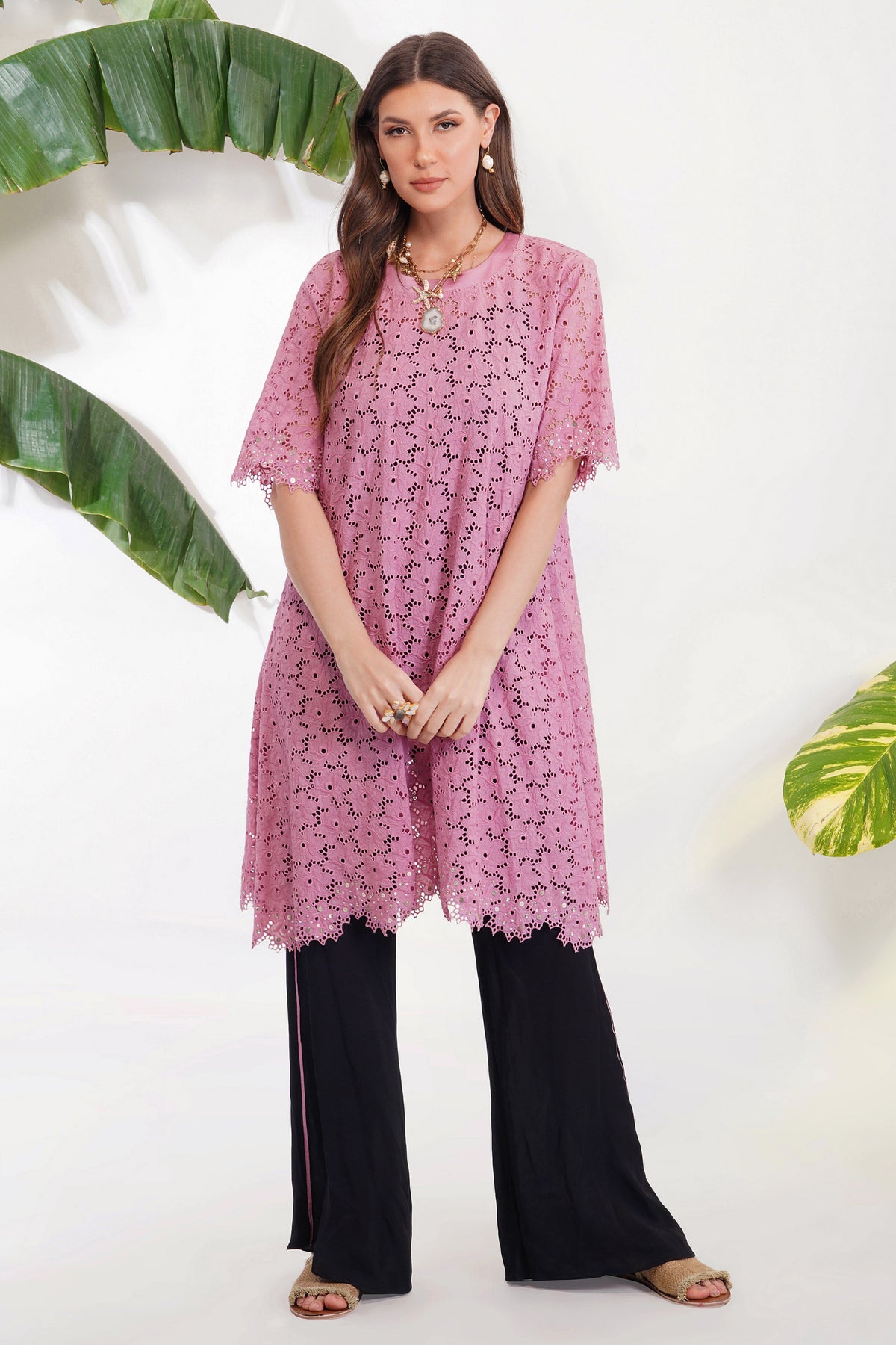 Broderie Anglaise Tunic Set