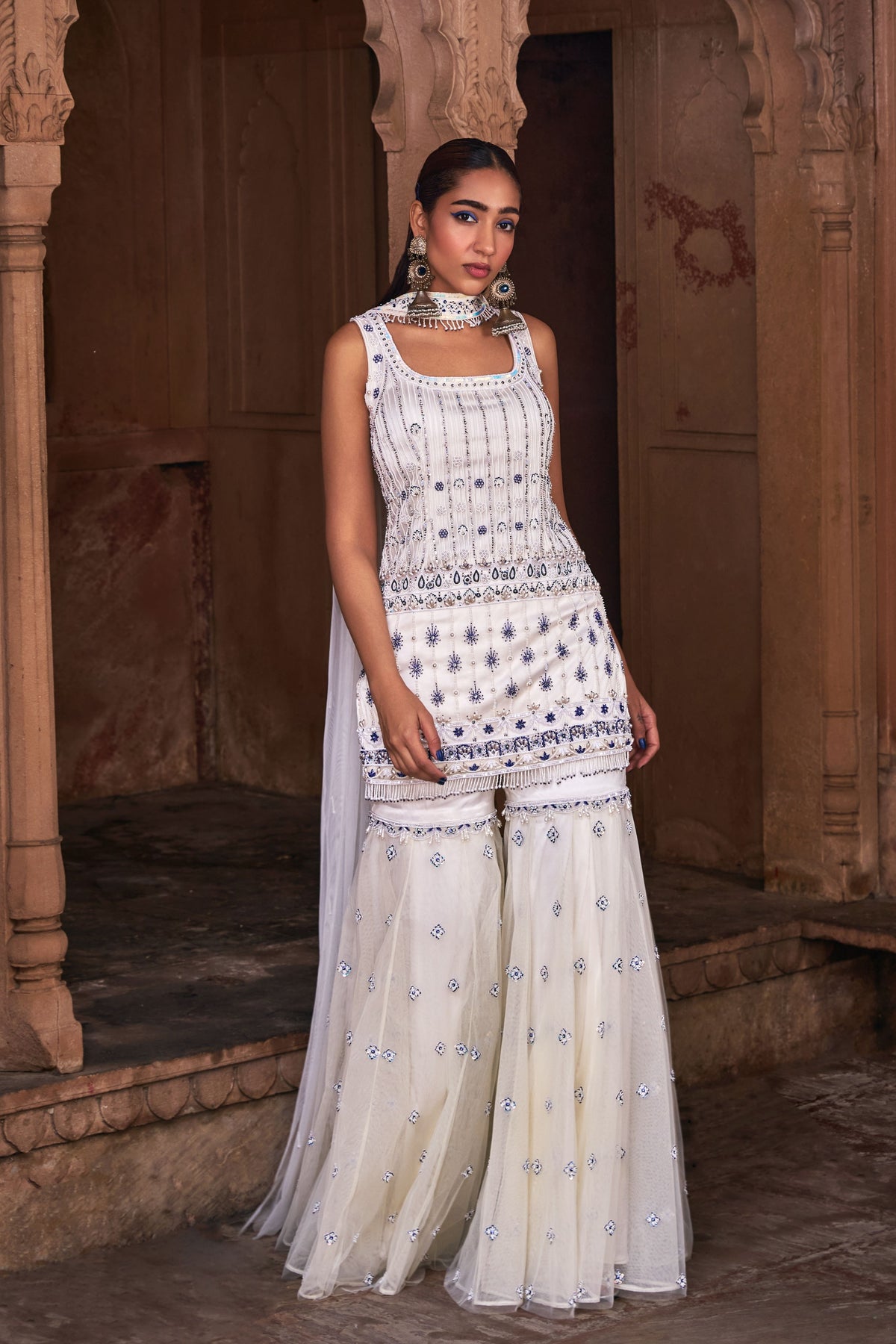 Ivory Gharara Set