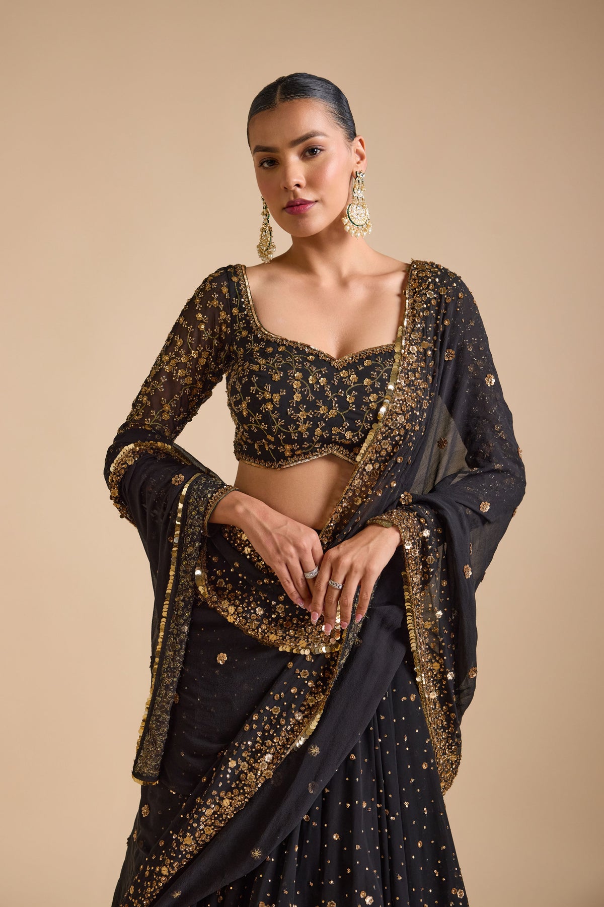 Black Mastani Lehenga Set