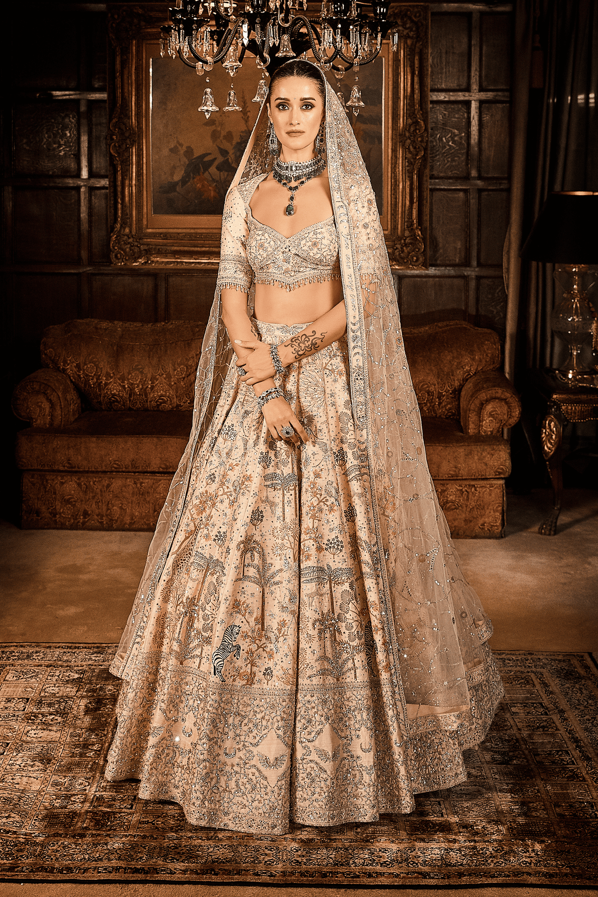 Wanderlust Peach Sky Masai Lehenga Set