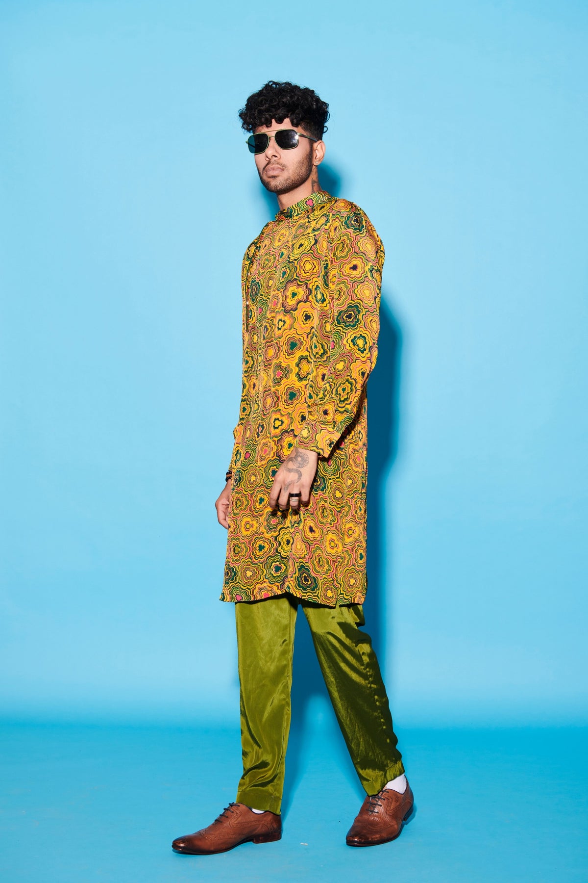 Yellow  Multi Kurta