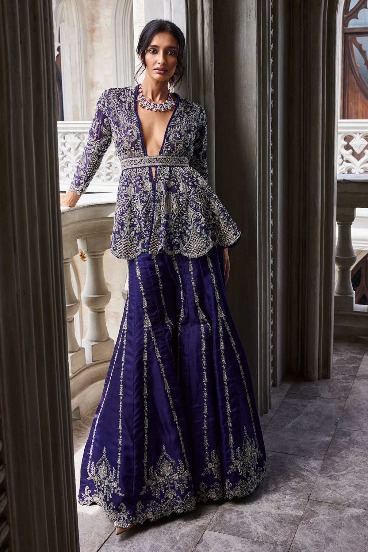 Peplum Jacket Sharara Set