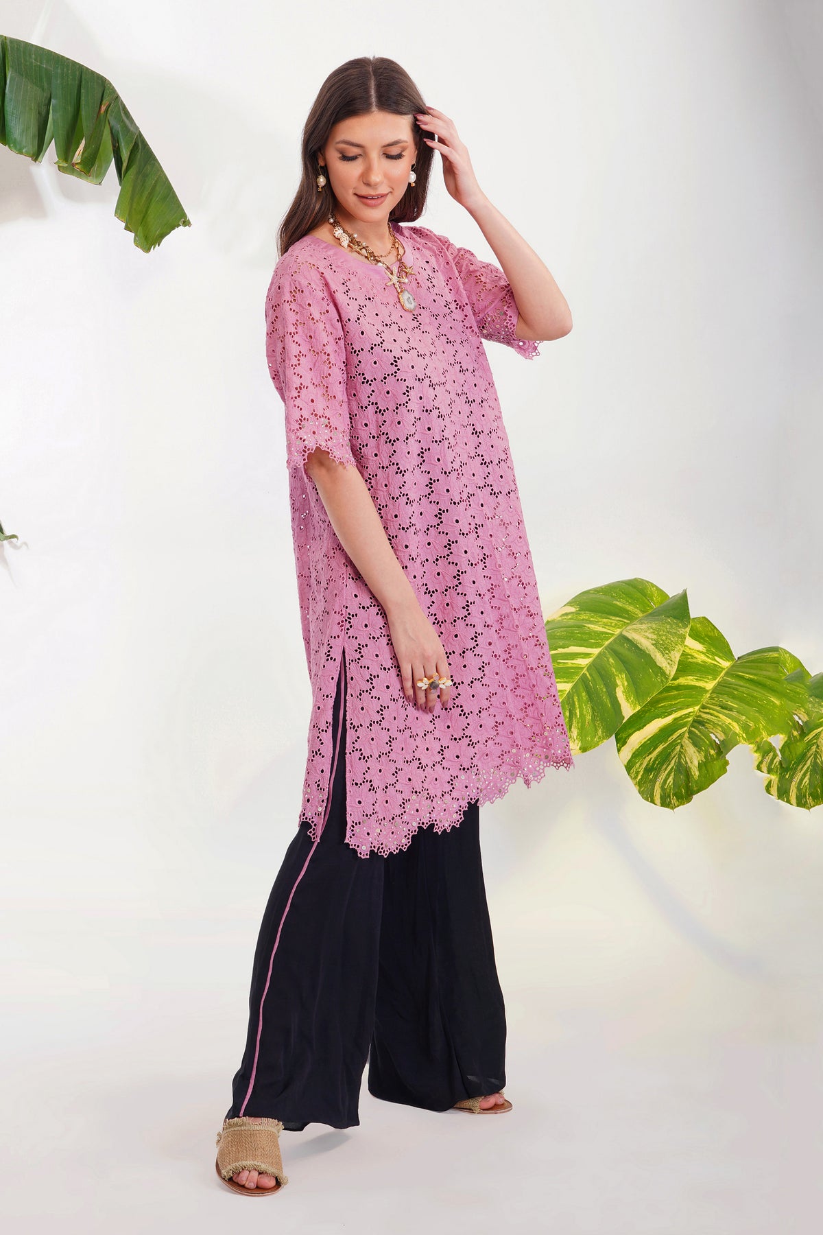 Broderie Anglaise Tunic Set