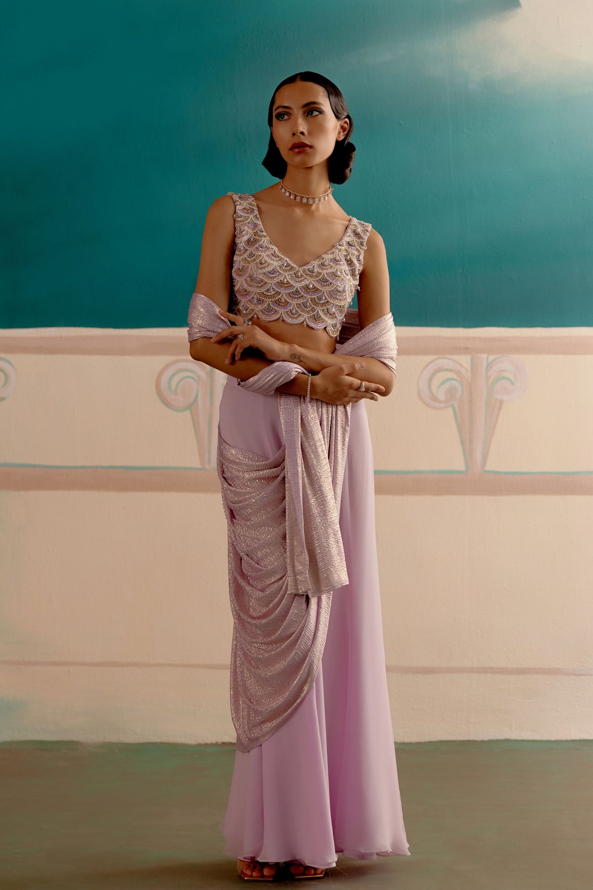 Pastel Pant With Drape