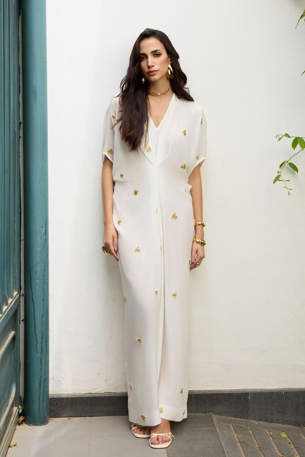 White Embroidered Kaftan