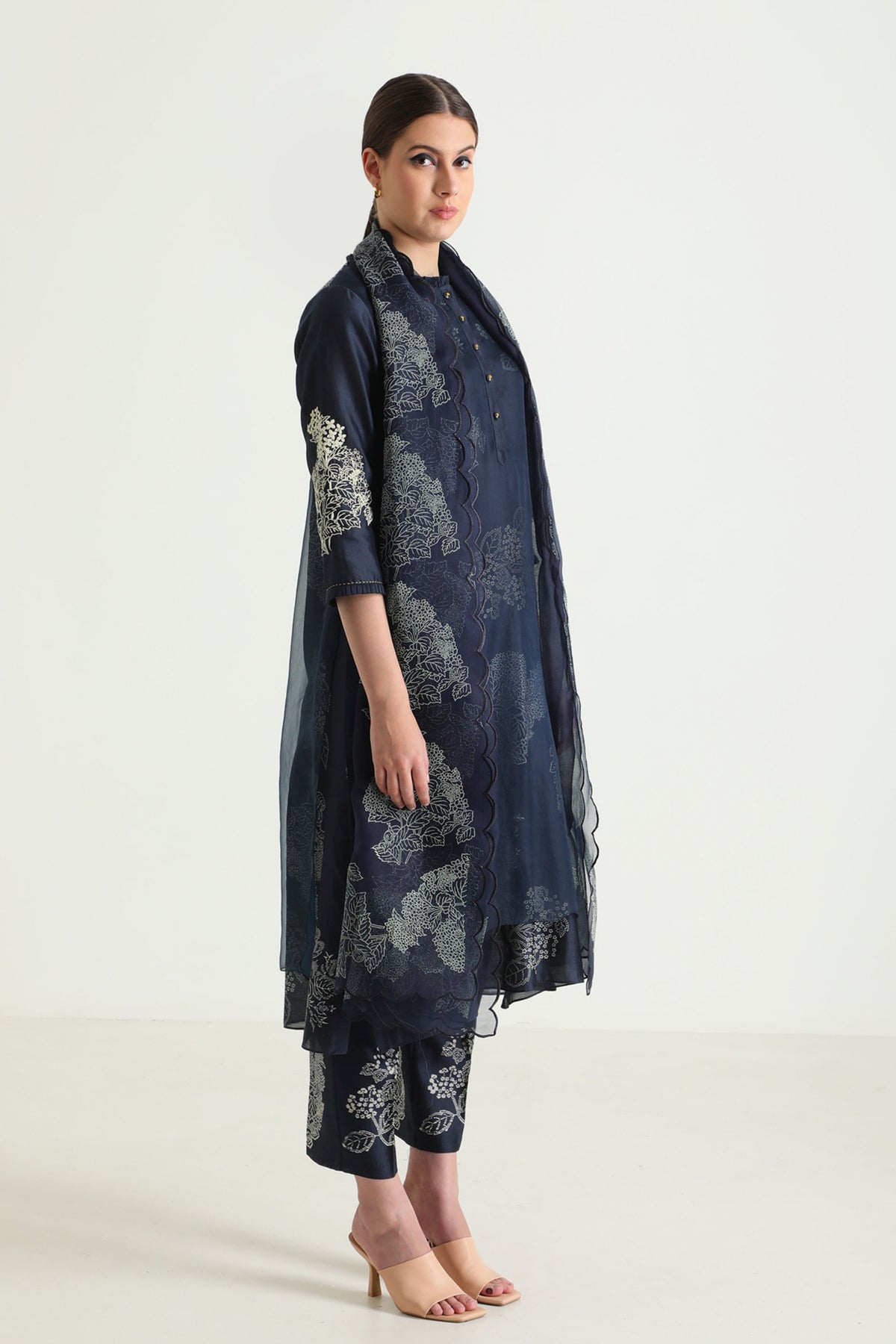 Indigo Double Layer Kurta Set