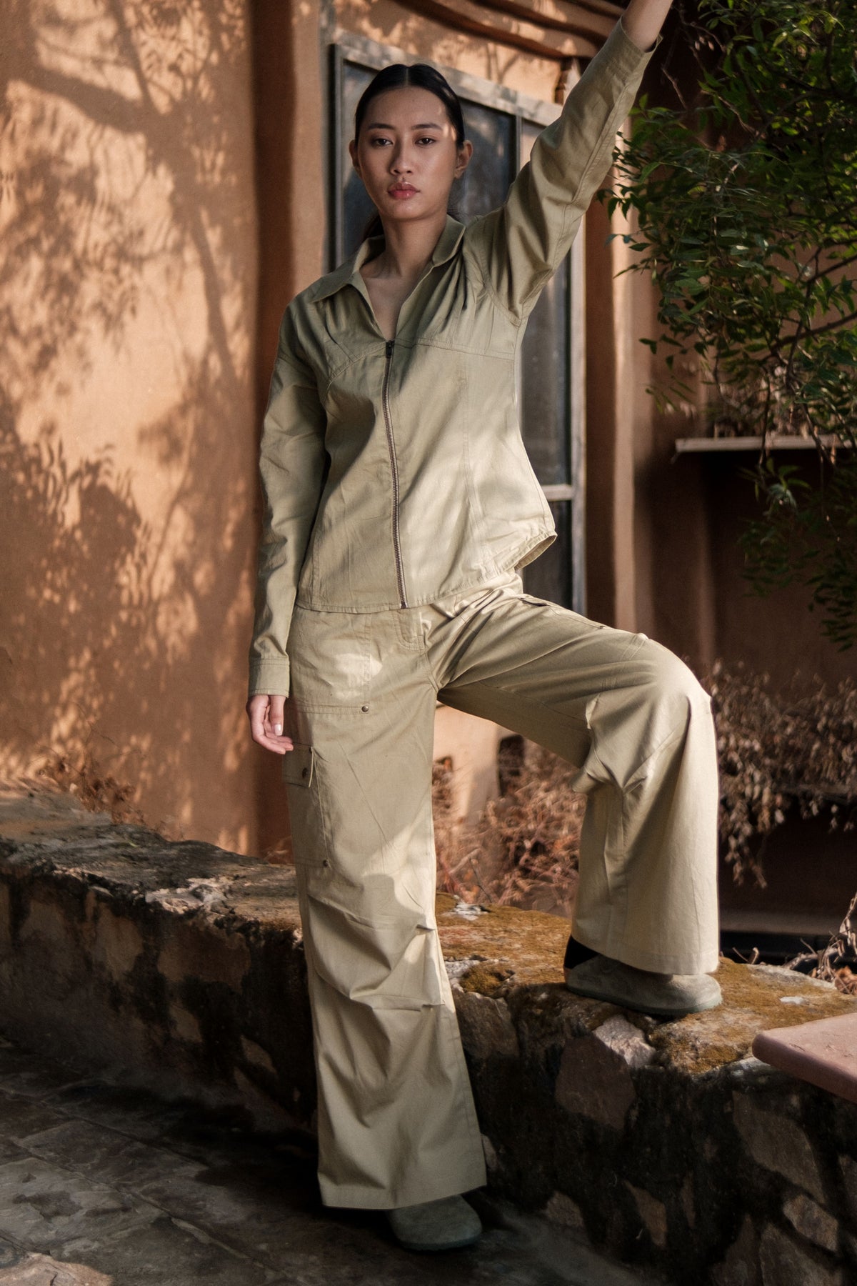 Khaki Pleated Arizona Shirt