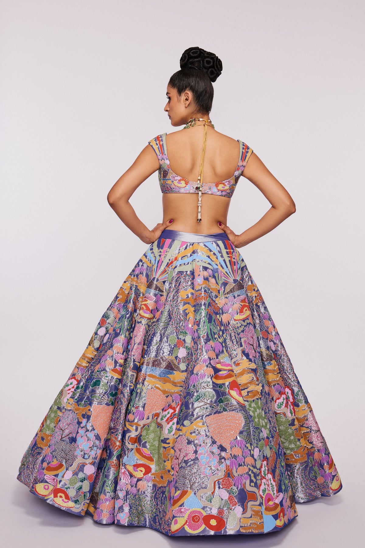 Blue Floraison Lehenga