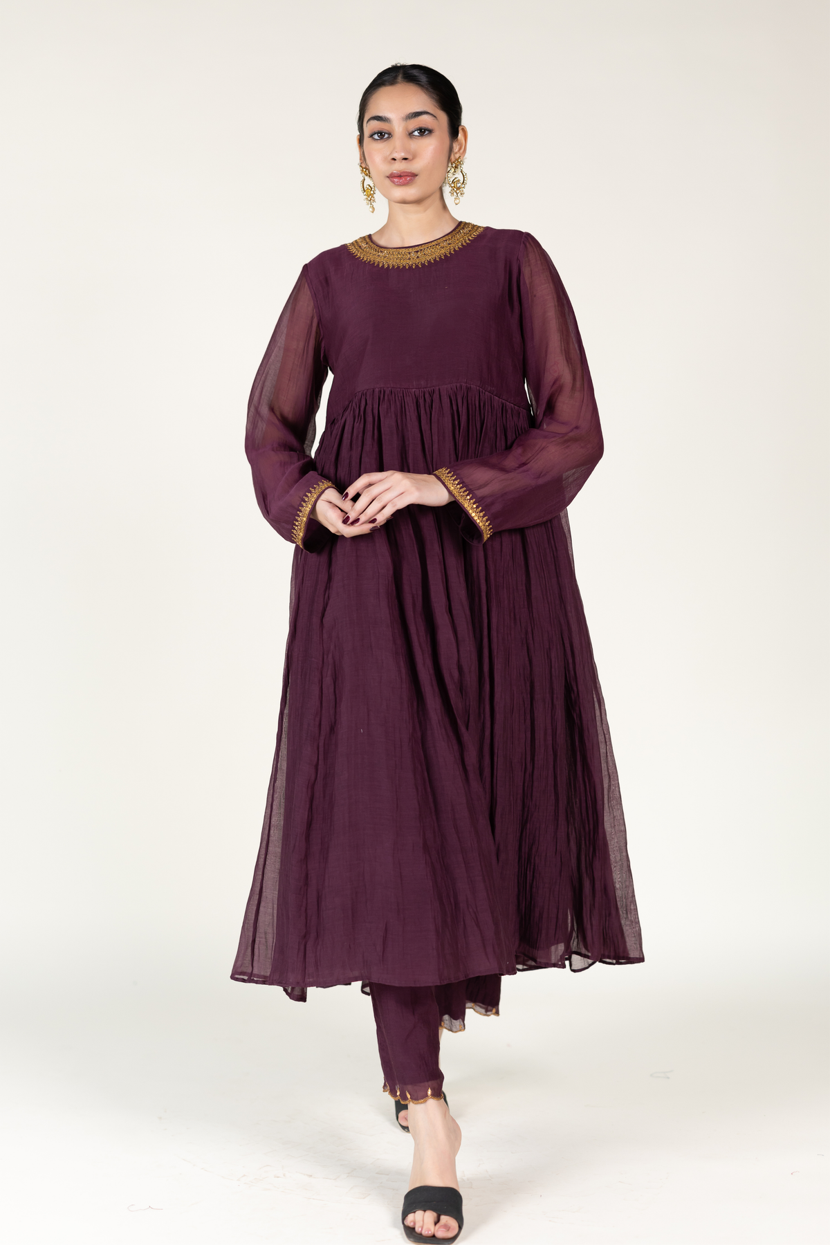 Plum Sajida Jama Tunic Set