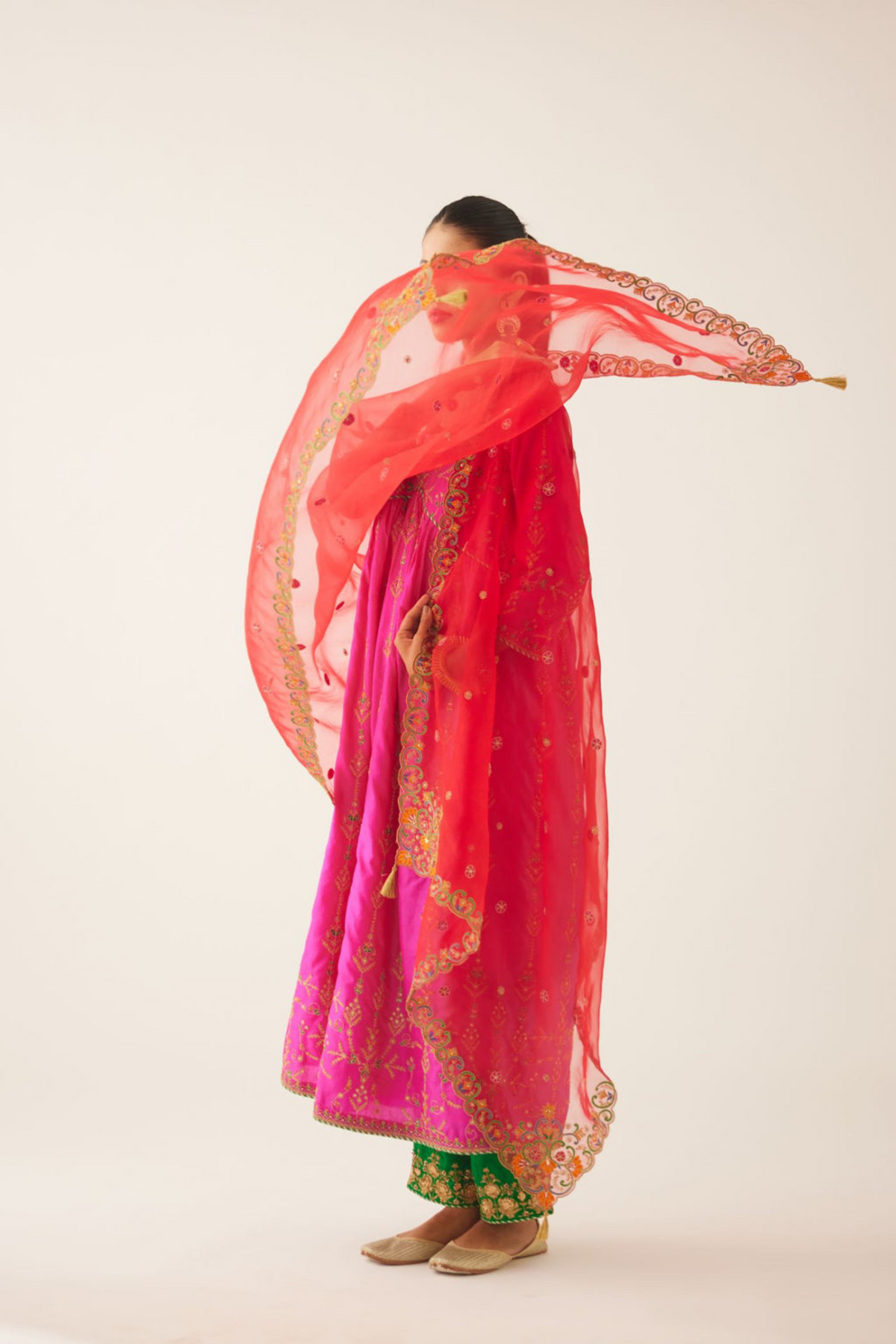 Fiji Fuchsia Silk Kurta Set