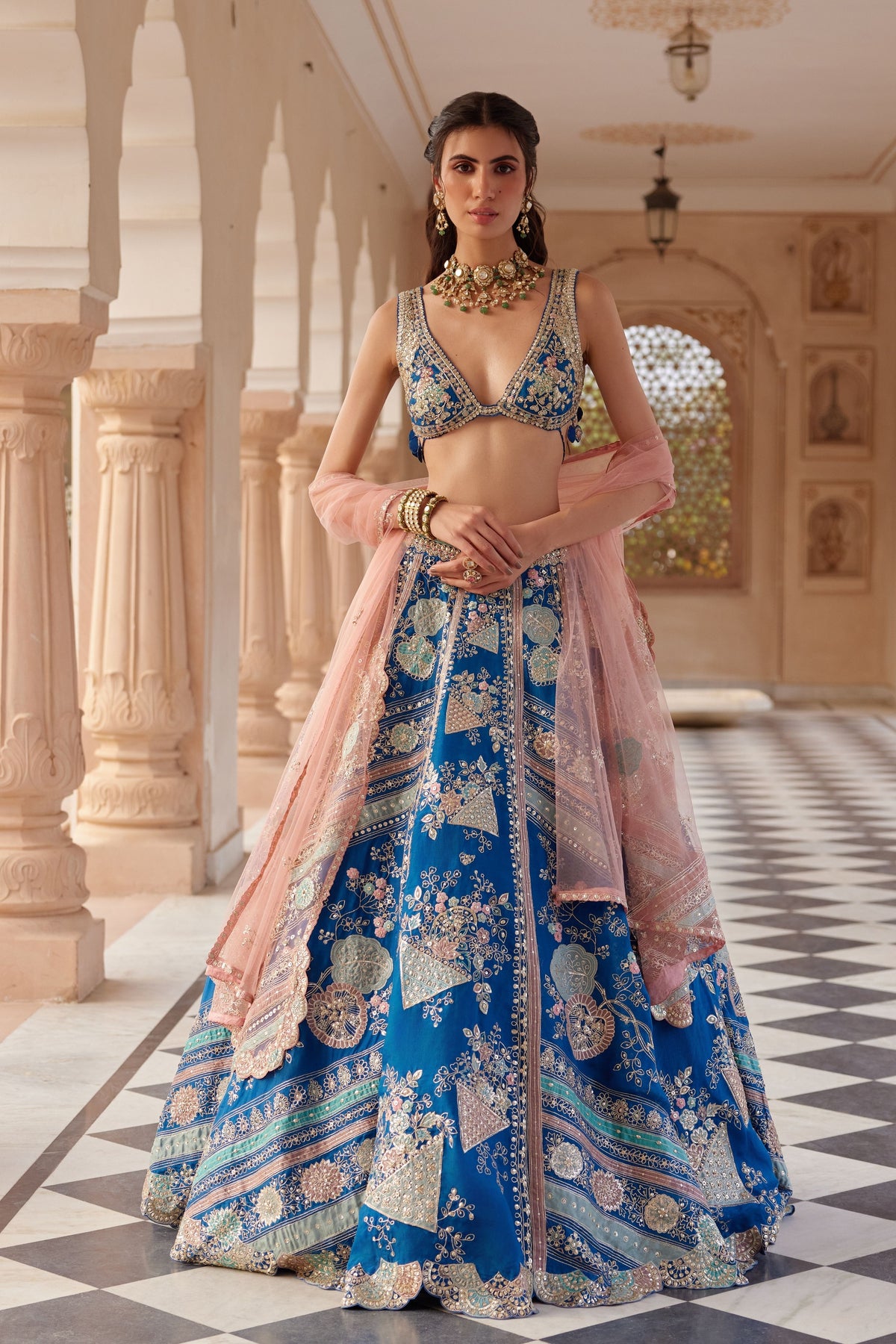 Blueberry Applique Lehenga Set