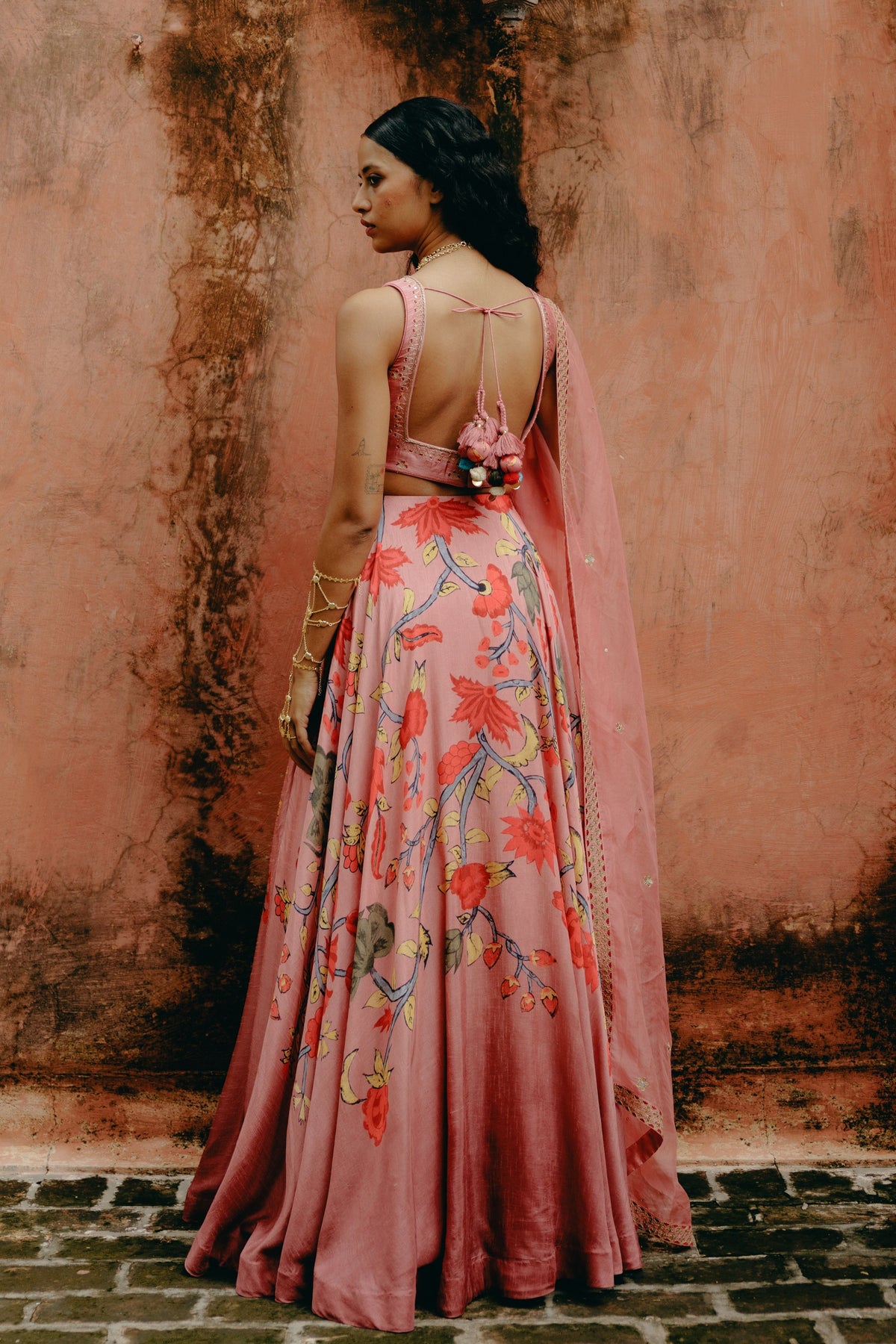 Dusty Rose Ombre Lehenga Set