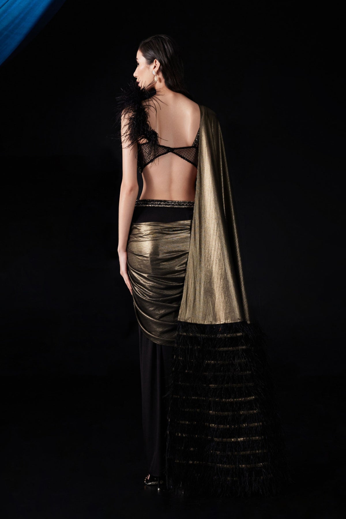 Metallic Draped Saree