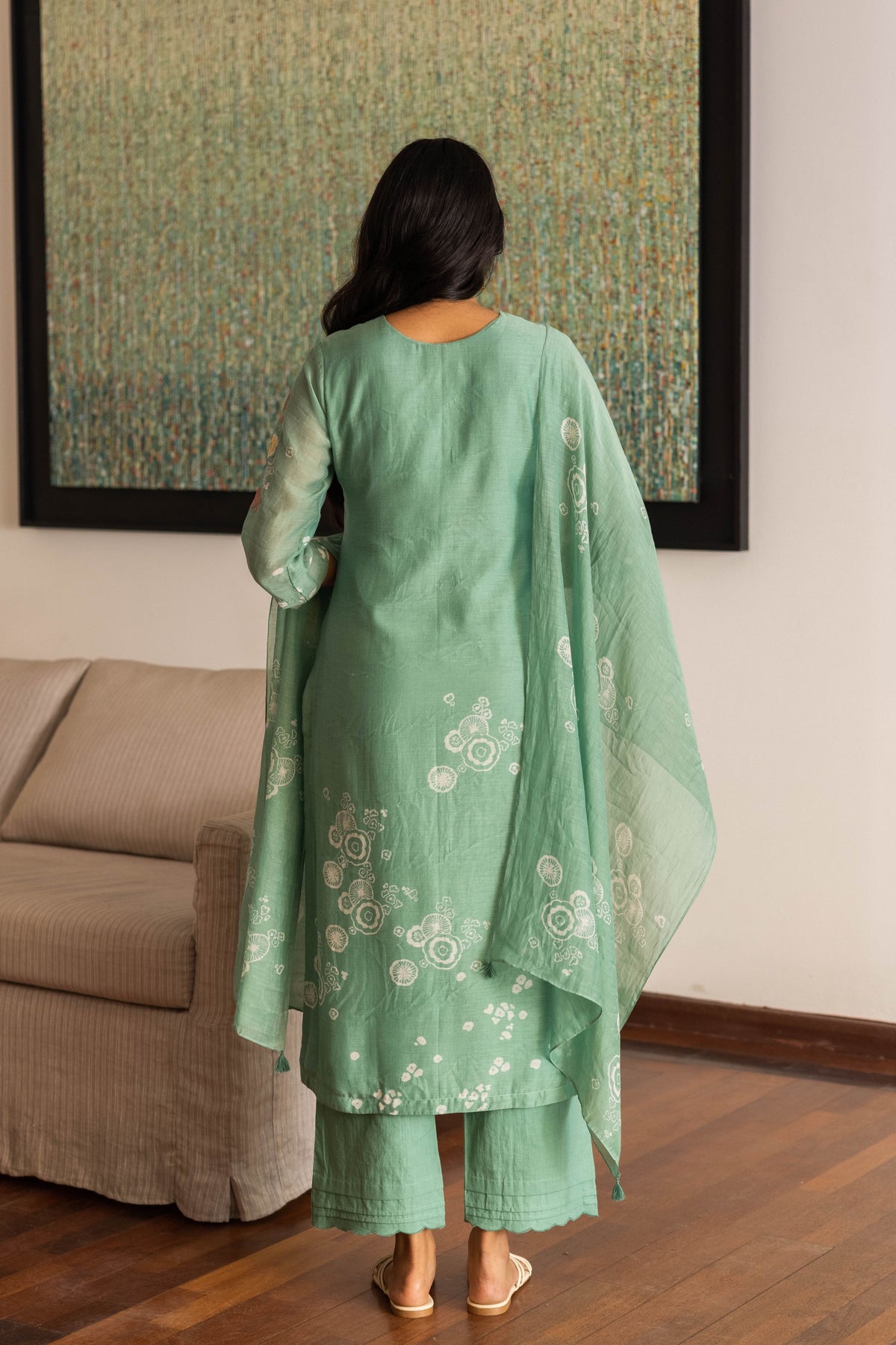 Mint Floral Kurta Set