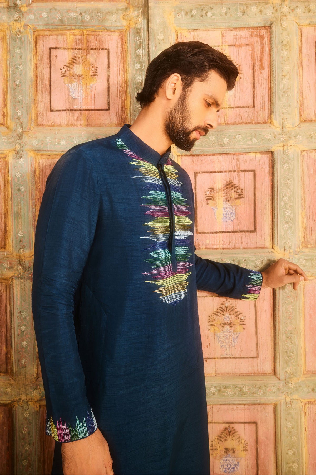 Teal Embroidery Kurta Set