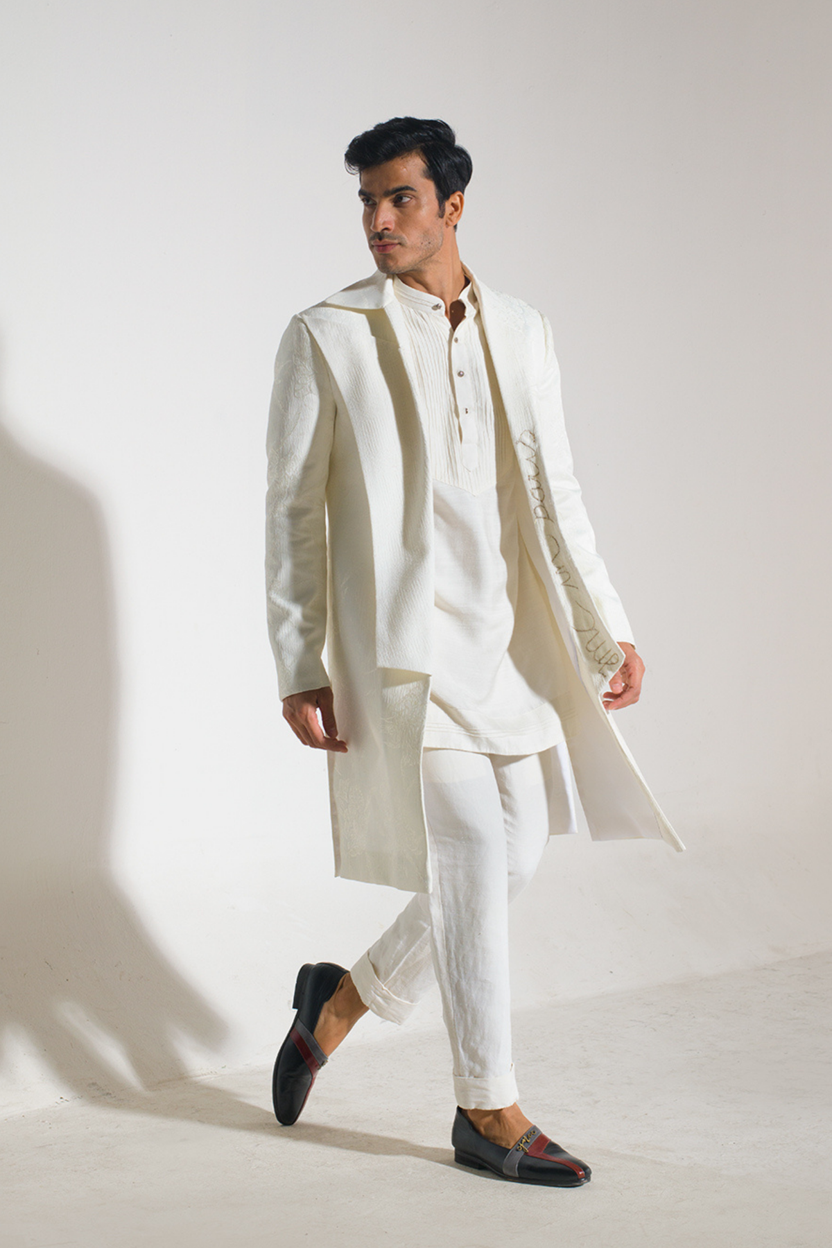 Ivory Textured Overcoat