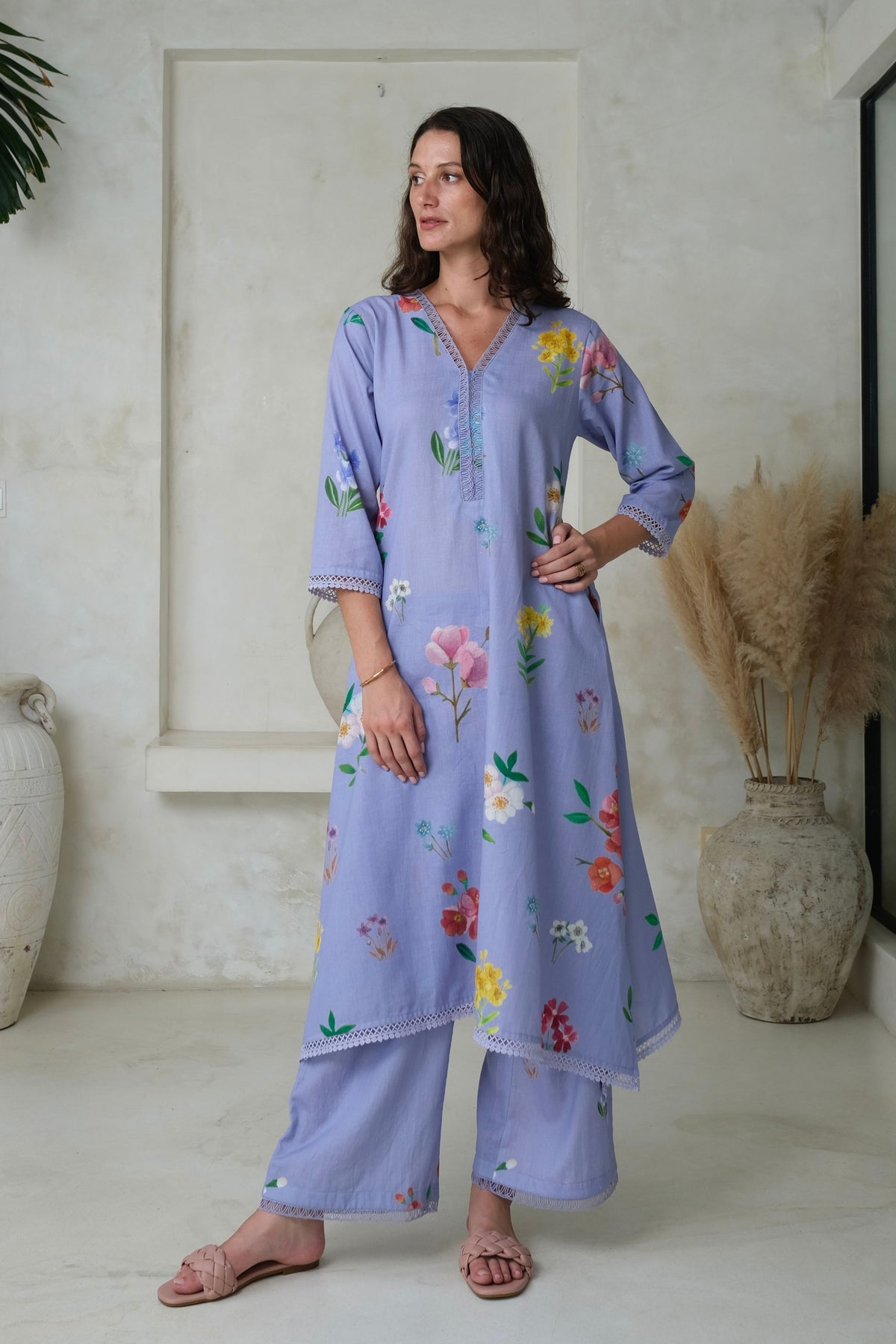 Amalia Periwinkle Long Kurta Set