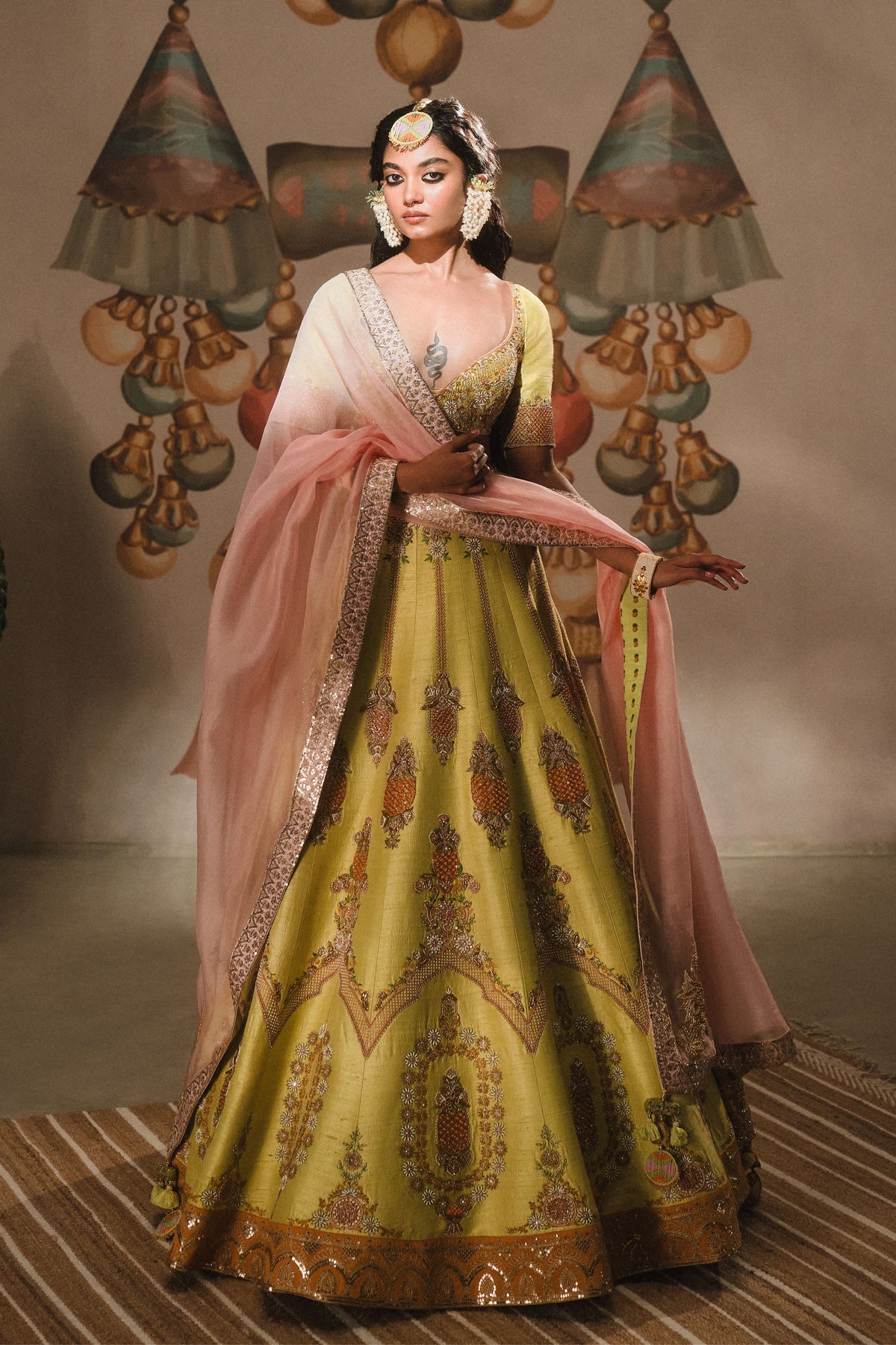 Pista Kulfi Green Lehenga Set