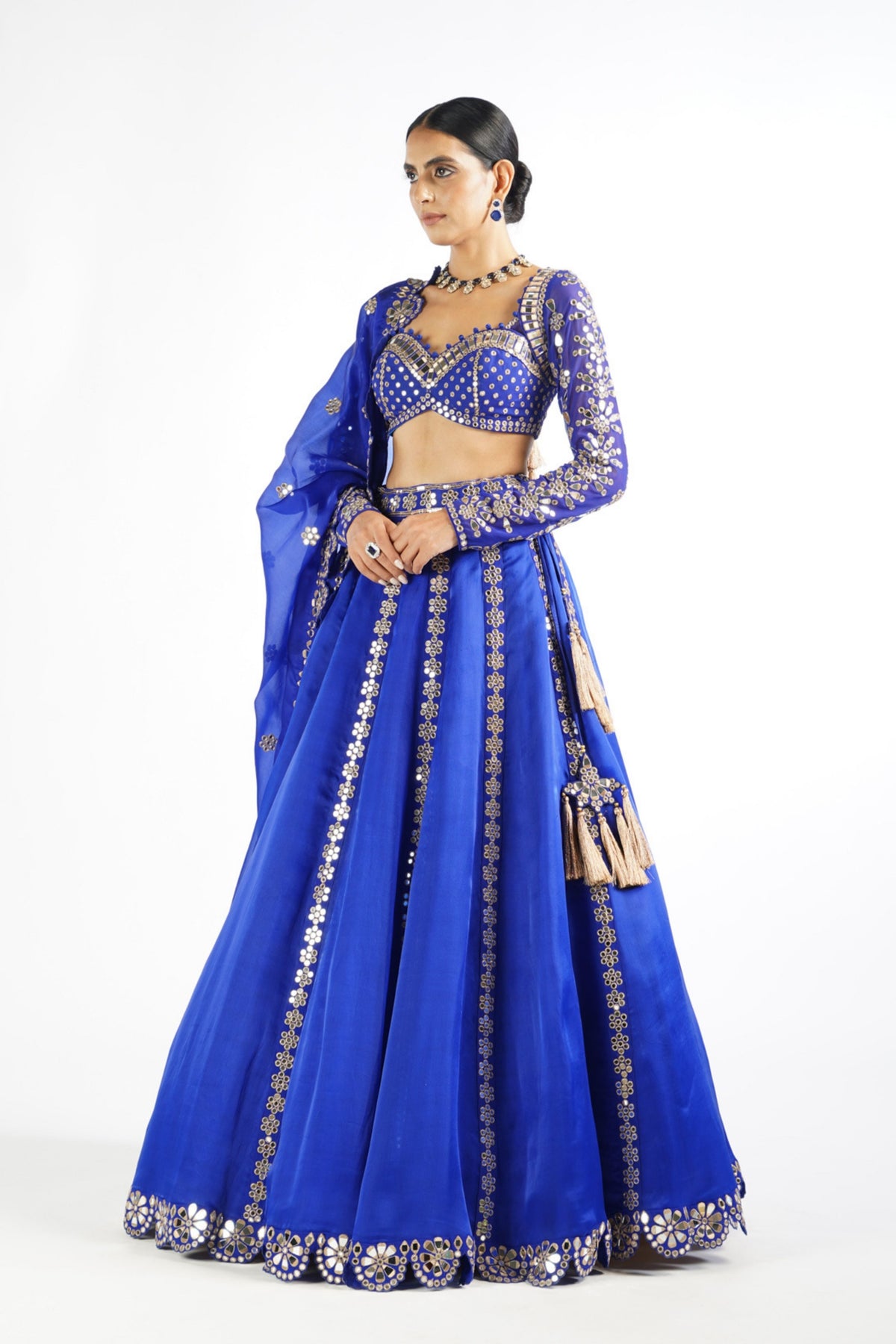 Royal Blue Embellished Lehenga Set