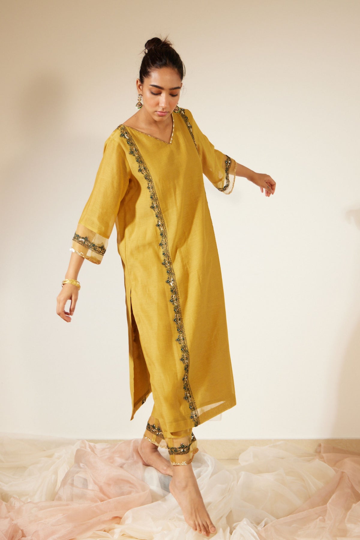 Yellow Abir Kurta Set