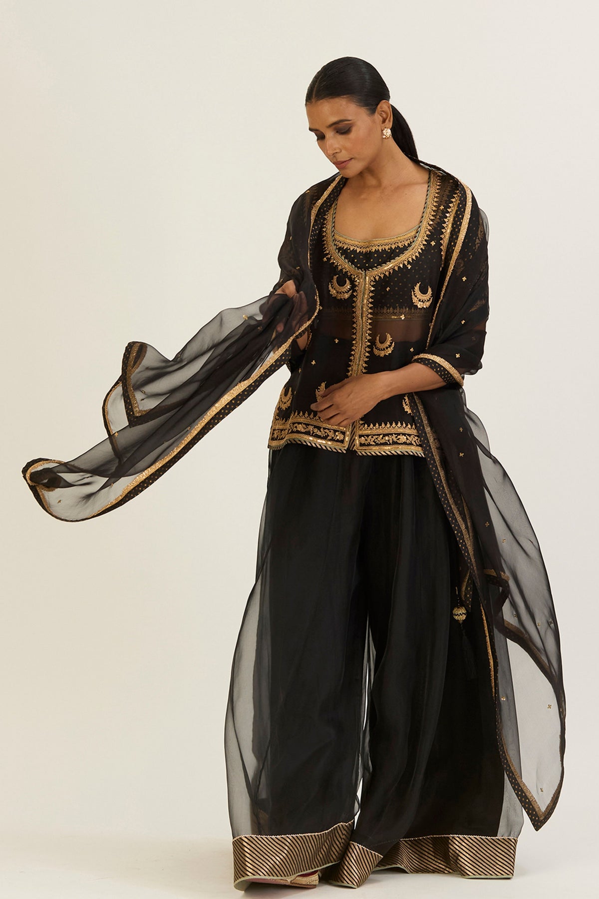 Afreen Black Sharara Set