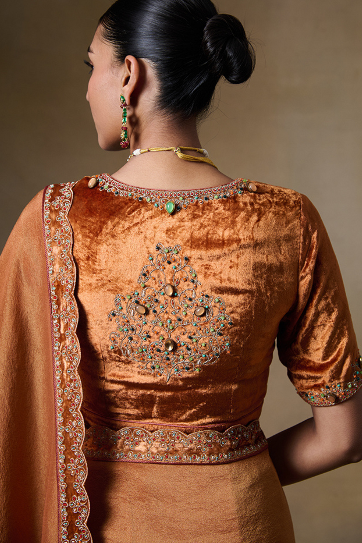 Alam Saree in Orange