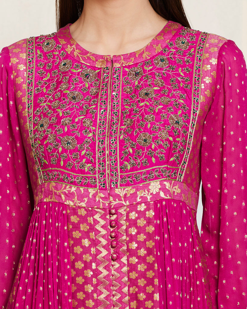 Magenta anarkali set